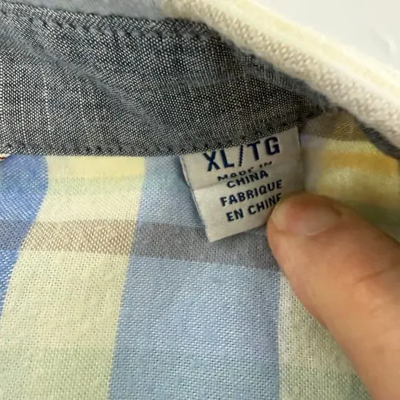 Tommy Bahama Mumbai Madras Plaid Cotton Blend Long Sleeve Shirt XL - Picture 6 of 12